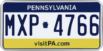 PA license plate MXP4766