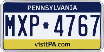 PA license plate MXP4767
