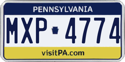 PA license plate MXP4774