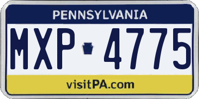 PA license plate MXP4775