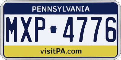 PA license plate MXP4776