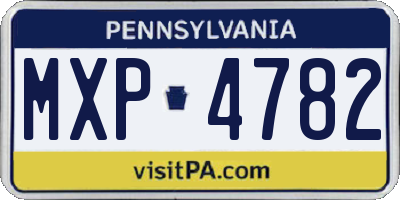 PA license plate MXP4782