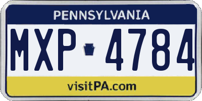 PA license plate MXP4784