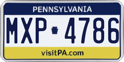 PA license plate MXP4786