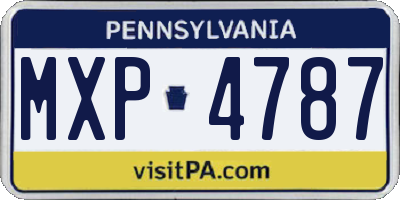 PA license plate MXP4787
