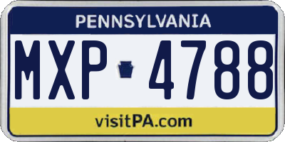 PA license plate MXP4788