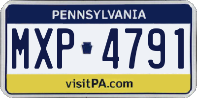 PA license plate MXP4791