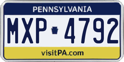 PA license plate MXP4792