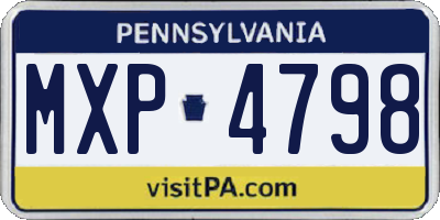 PA license plate MXP4798