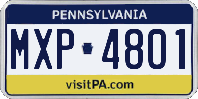 PA license plate MXP4801