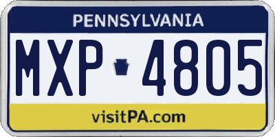 PA license plate MXP4805