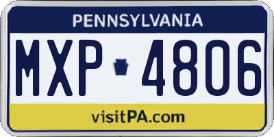 PA license plate MXP4806