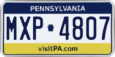 PA license plate MXP4807