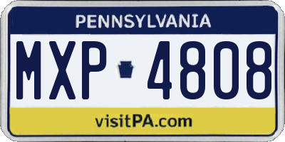 PA license plate MXP4808