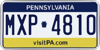 PA license plate MXP4810