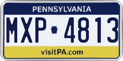 PA license plate MXP4813