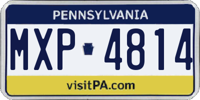 PA license plate MXP4814