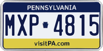 PA license plate MXP4815