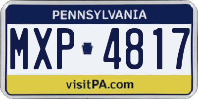 PA license plate MXP4817