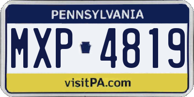 PA license plate MXP4819