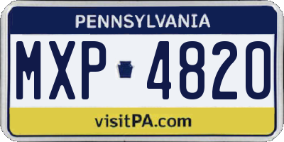 PA license plate MXP4820