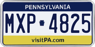 PA license plate MXP4825