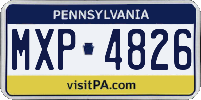 PA license plate MXP4826