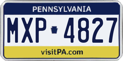 PA license plate MXP4827
