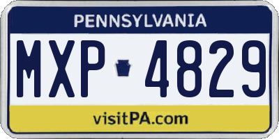 PA license plate MXP4829