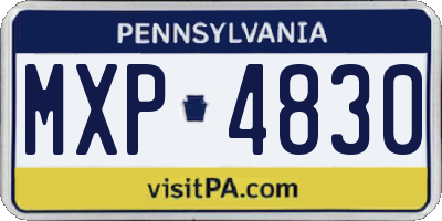 PA license plate MXP4830