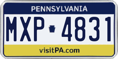 PA license plate MXP4831