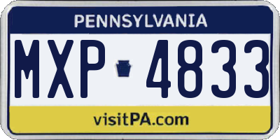 PA license plate MXP4833