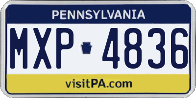 PA license plate MXP4836