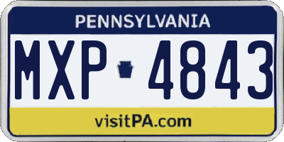 PA license plate MXP4843