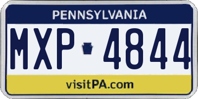 PA license plate MXP4844