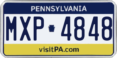 PA license plate MXP4848