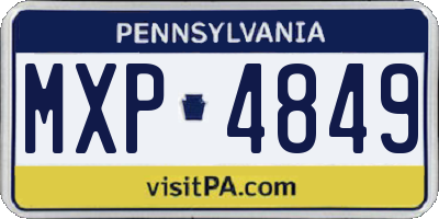 PA license plate MXP4849