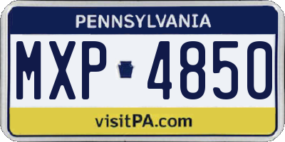 PA license plate MXP4850