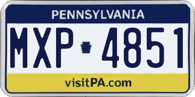 PA license plate MXP4851