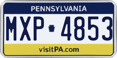 PA license plate MXP4853