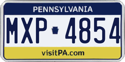 PA license plate MXP4854