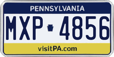 PA license plate MXP4856