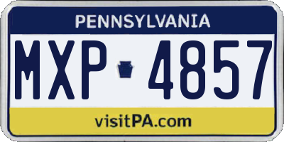 PA license plate MXP4857