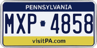 PA license plate MXP4858