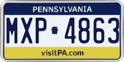 PA license plate MXP4863