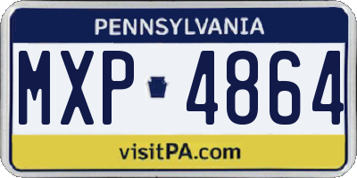 PA license plate MXP4864