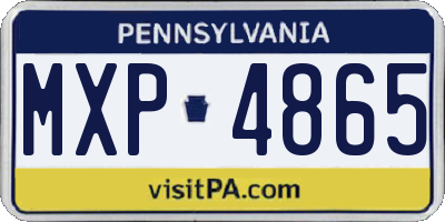 PA license plate MXP4865
