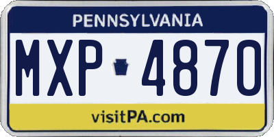 PA license plate MXP4870