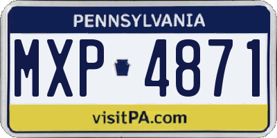 PA license plate MXP4871