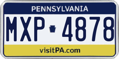 PA license plate MXP4878